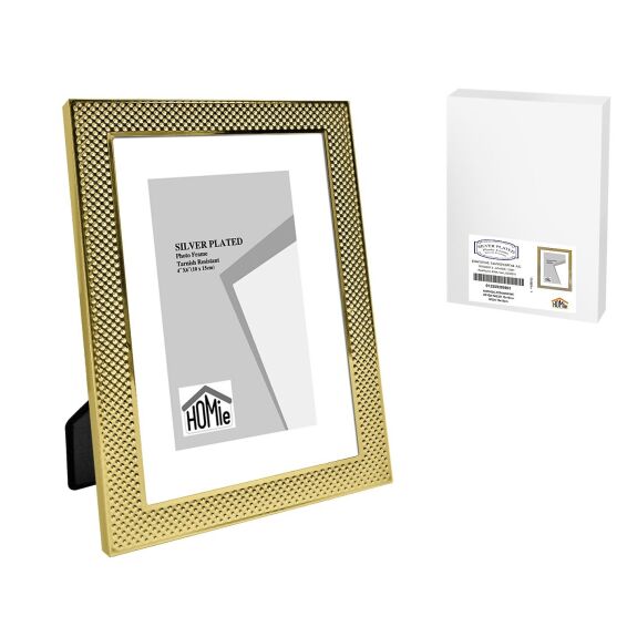 Zitaget Photo of Κορνίζα Ατσάλινη με Χρυσή Πλέξη 10x15cm Homie 322073