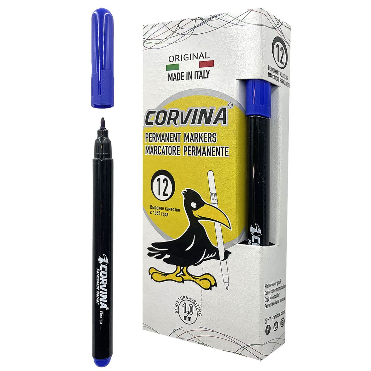 Μαρκαδοράκι Ανεξίτηλο Corvina 1mm  Carioca 42953-01 - 12 τεμ. - Image 2