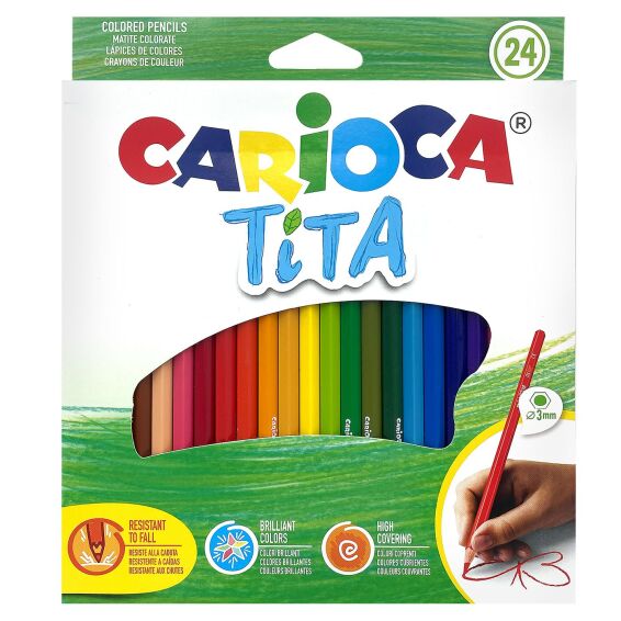 Zitaget Photo of Ξυλομπογιά Οικολογική Carioca Τιτα σετ=24 Χρώματα  Carioca 42794