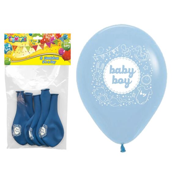 Zitaget Photo of Μπαλλόνια 12" 6τεμ Baby boy 30cm ToyMarkt 911265