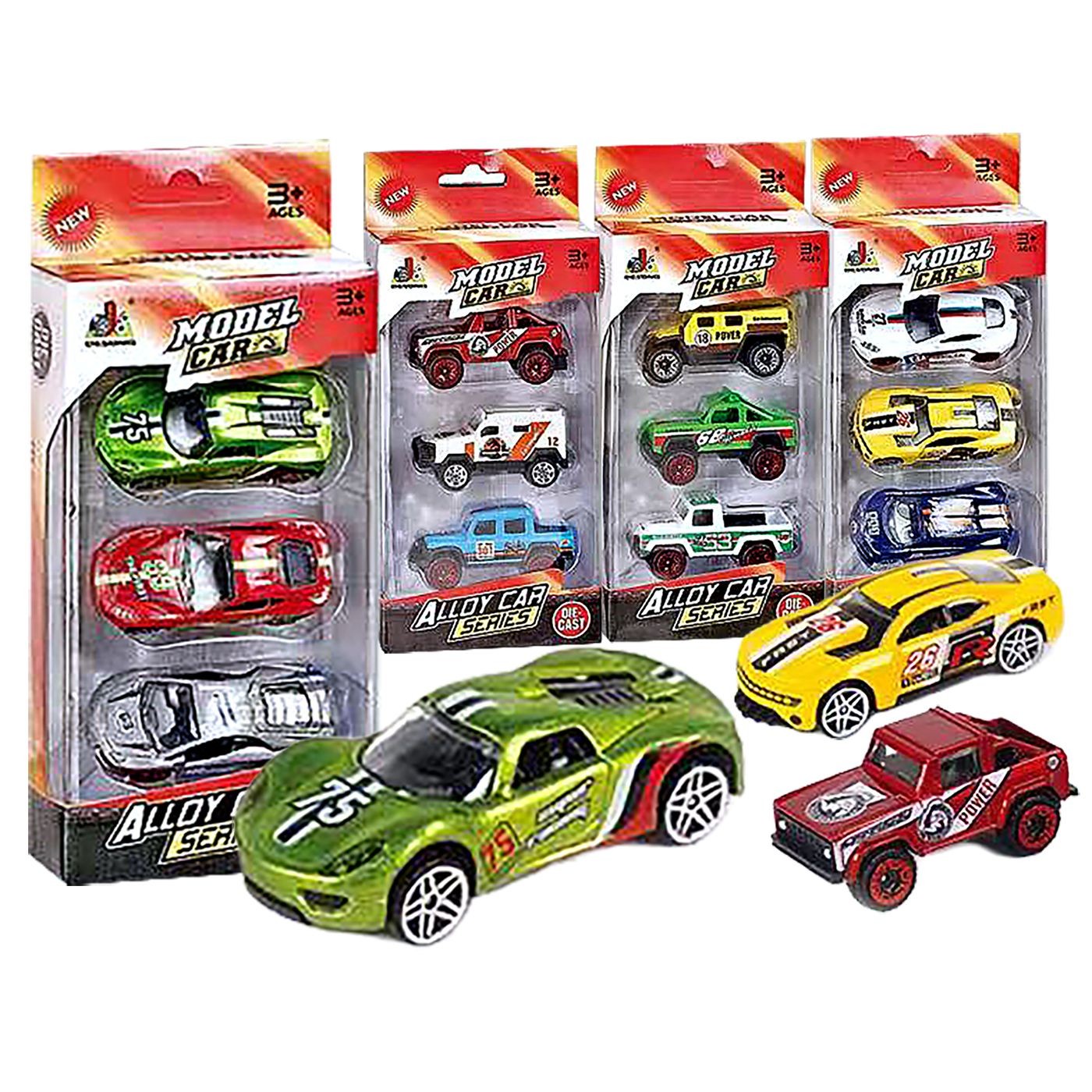 71-3341 Zitaget Photo of Σετ 3 Οχήματα die Cast Metal Free Wheels 22x9x4