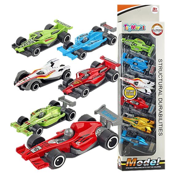 Zitaget Photo of Κουτί 6 Φόρμουλες 8cm Μεταλλικές Free Wheels 35x9x4cm ToyMarkt 913481