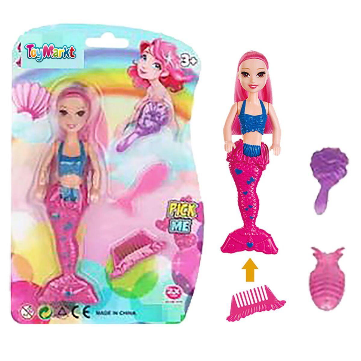 Γοργόνα 17cm σε Καρτέλα 15x23x3cm ToyMarkt 922087 - Image 2