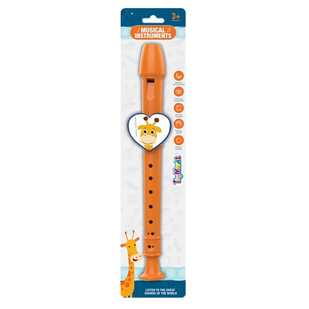 Φλογέρα 28cm με Καρδιά Ζωάκι σε Καρτέλα 9x40cm ToyMarkt 96148 - 8 τεμ. - Image 2