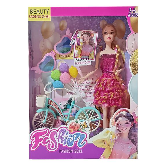 Zitaget Photo of Κούκλα Fashion με Ποδήλτο & Αξεσουάρ 32x24x6cm ToyMarkt 98268