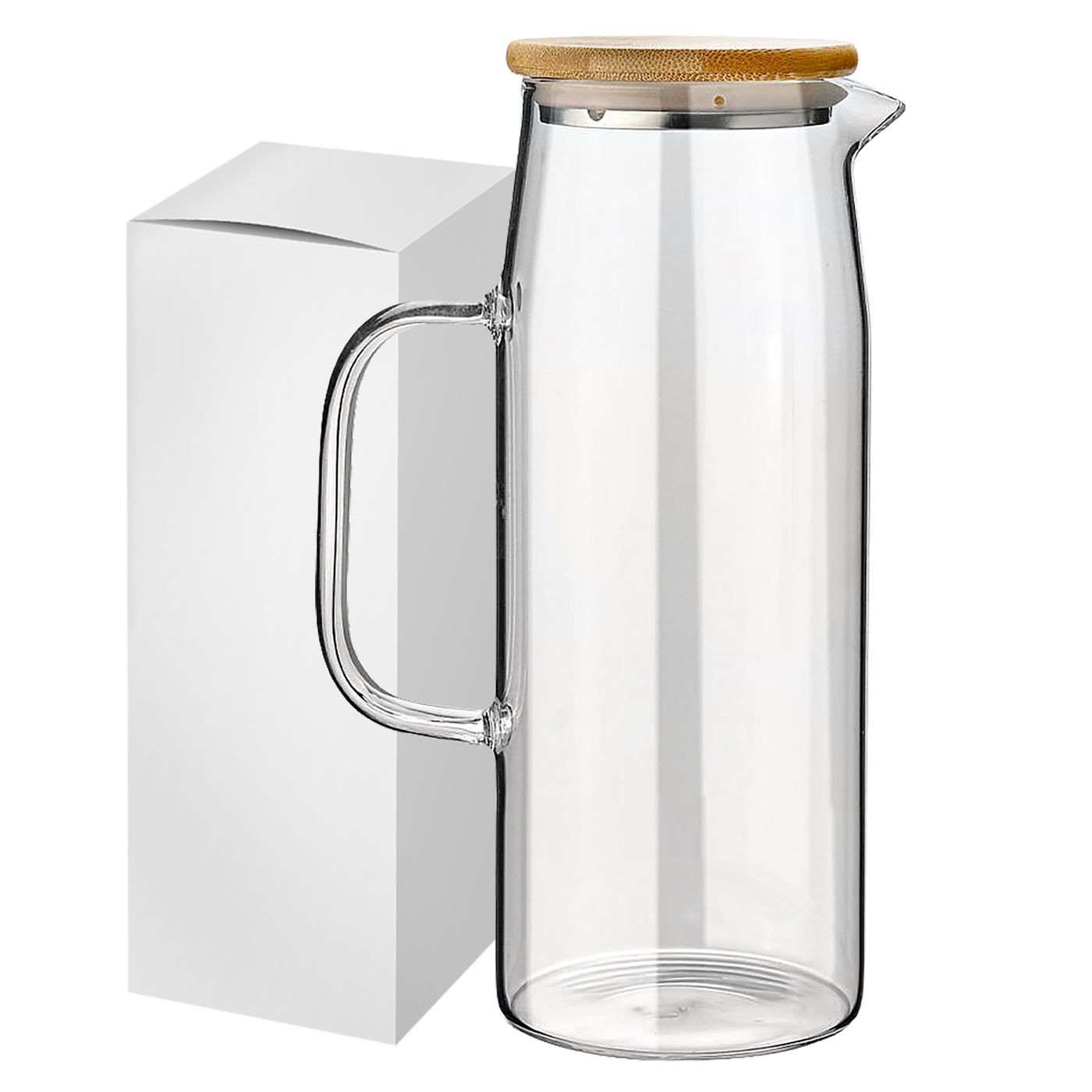 80-2169 Zitaget Photo of Κανάτα Borosilicate με Bamboo 1lt Homie 1002189