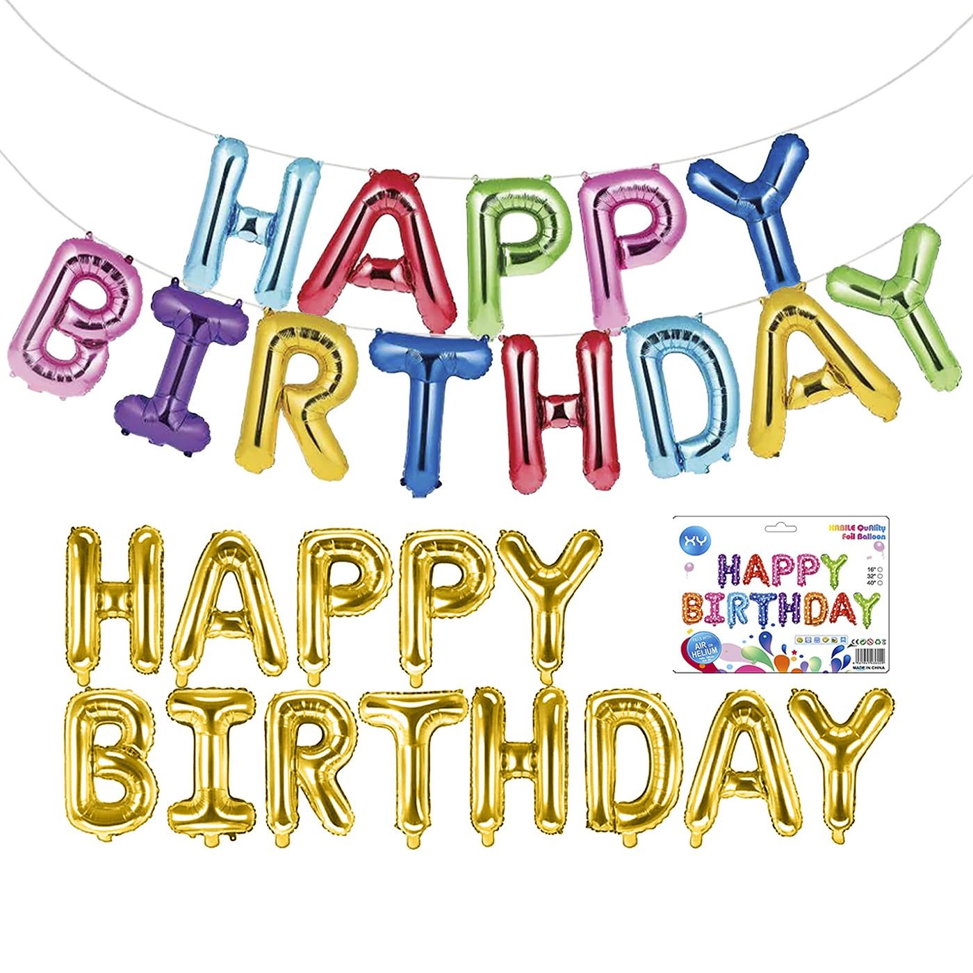 96-771 Zitaget Photo of Φουσκωτό Μεταλλιζέ Happy Birthday Ύψος γραμμάτων=41cm Homie 116791