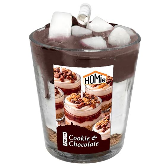 Zitaget Photo of Κερί Βάζο Σχέδιο Επιδόρπιο με Cookies & Chocolate 180g net 8x ø7cm (συνολικό ύψος=8