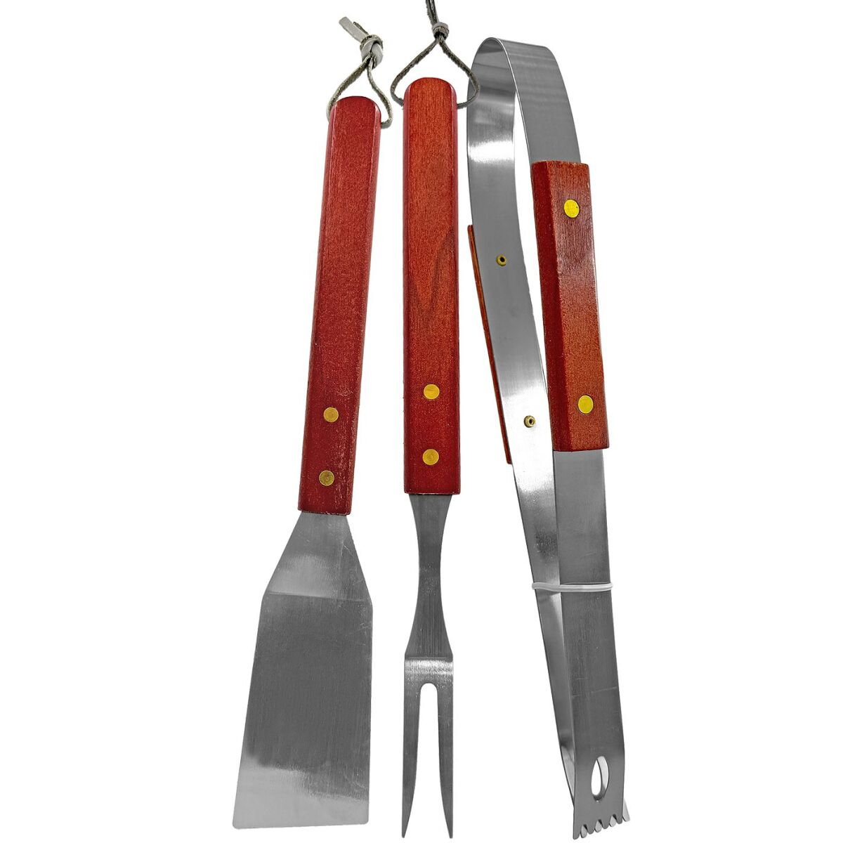 Εργαλεία bbq με Ξύλινη Λαβή σετ=3 τεμ 33cm Homie 1011098 - Image 2