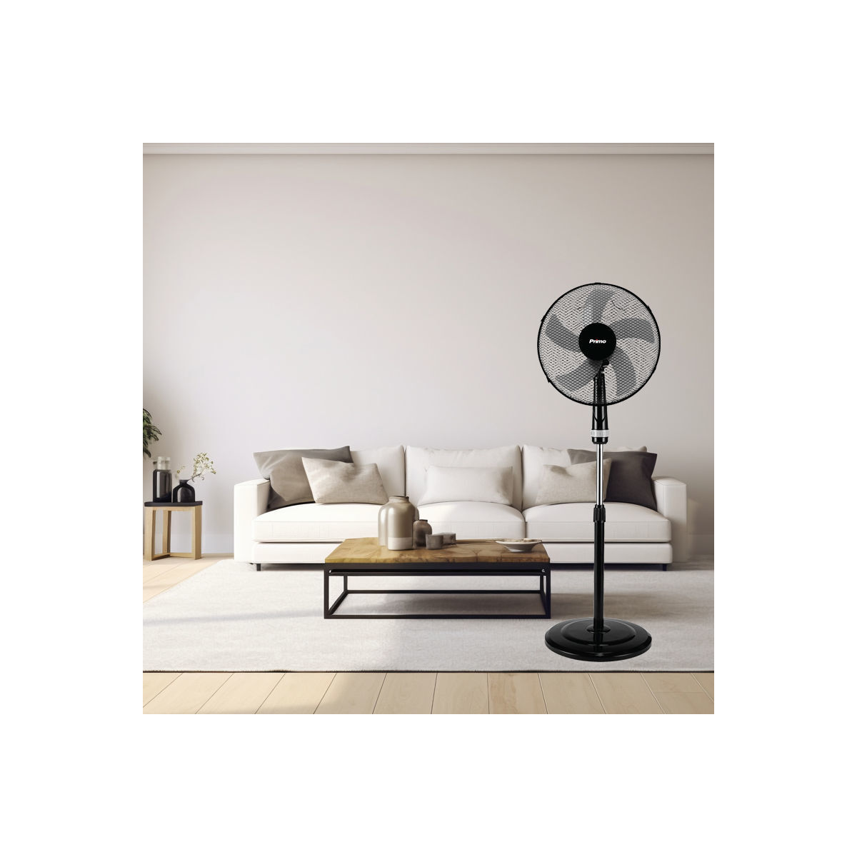 Ανεμιστήρας Ορθοστάτης 16'' 40CM PRSF-80448 Primo Μαύρος-Γκρι 5Φτερά 50W - Image 2