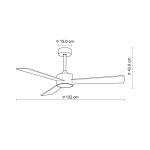 Ανεμιστήρας Οροφής 52'' 132CM PRCF-80617 Primo Λευκός 3Φτερά Με Τηλεχειριστήριο - Image 3