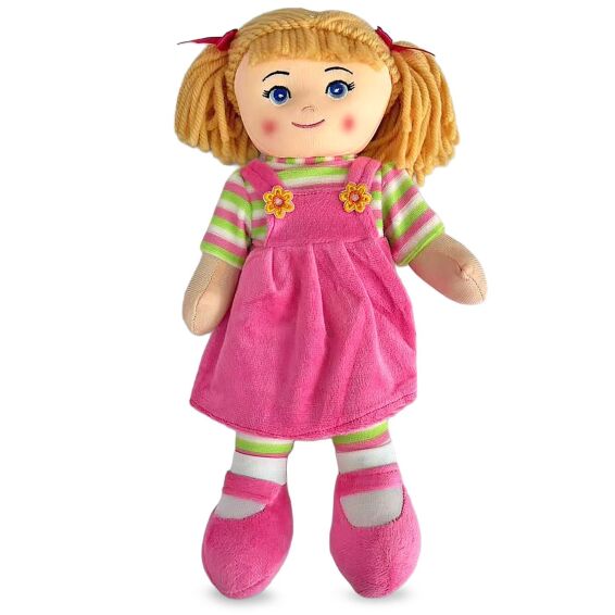 Zitaget Photo of Κούκλα Πάνινη ροζ με Κοτσίδες 40cm ToyMarkt 98285