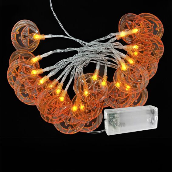 Zitaget Photo of 20 Λαμπάκια LED Μπαταρίας Κολοκύθες Λευκό Θερμό με Controller IP20 2