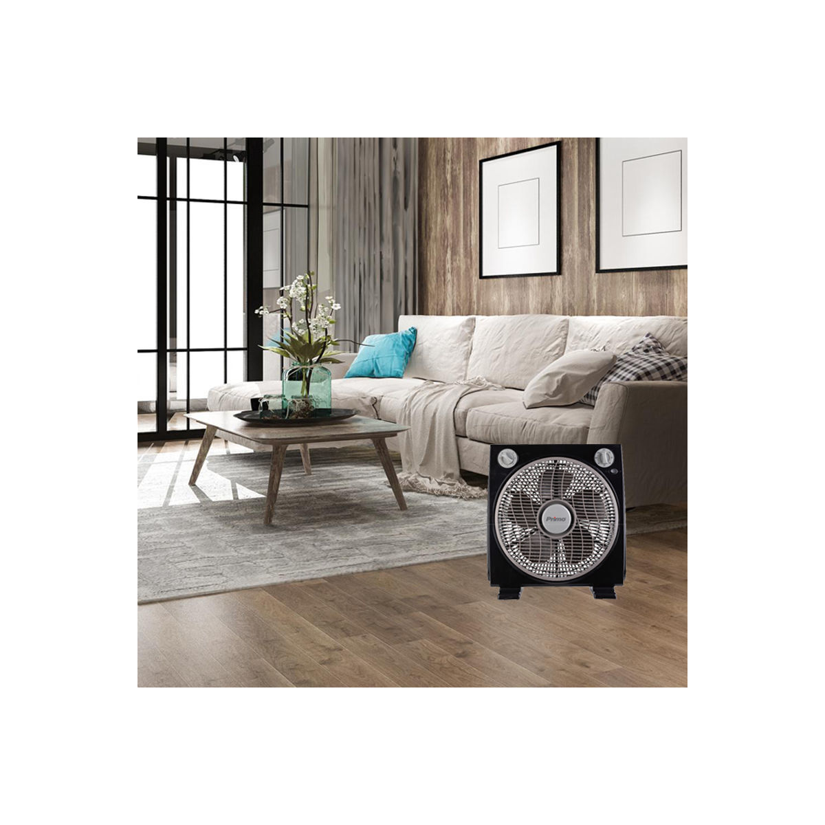 Ανεμιστήρας Box Fan PRBF-80556 Primo 12'' 30εκ. Μαύρος-Γκρι - Image 2