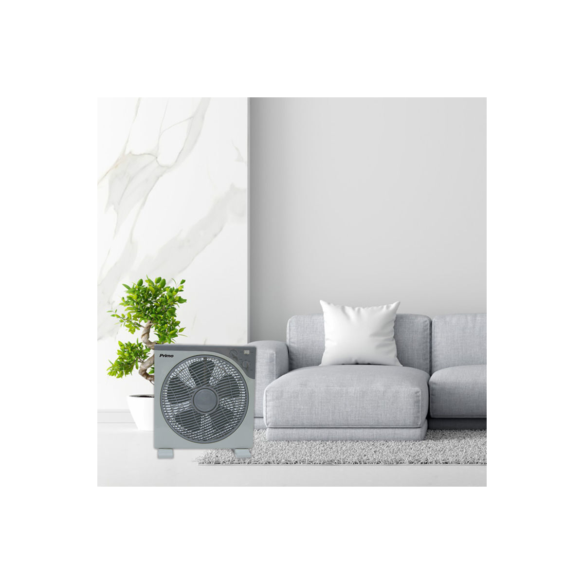Ανεμιστήρας Boxfan 12'' 30CM PRBF-80287 Primo Λευκός-Γκρι - Image 2