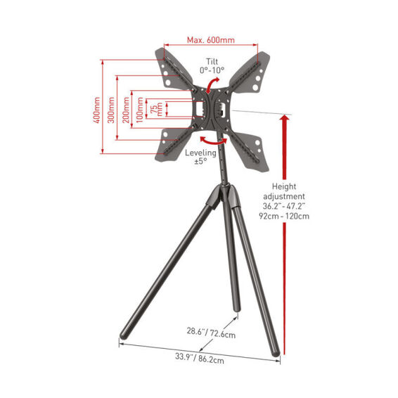 Zitaget Photo of Βάση Τηλεόρασης Δαπέδου DTP410 Barkan 13" - 83" σε Τρίποδο