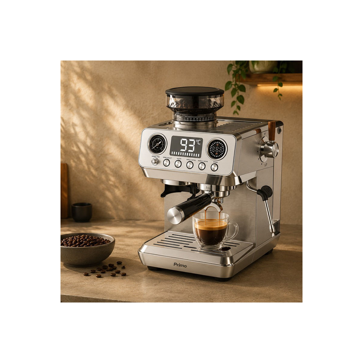 Μηχανή Espresso με μύλο καφέ PREM-40573 Primo Hot&Cold 20bar Digital Inox - Image 3