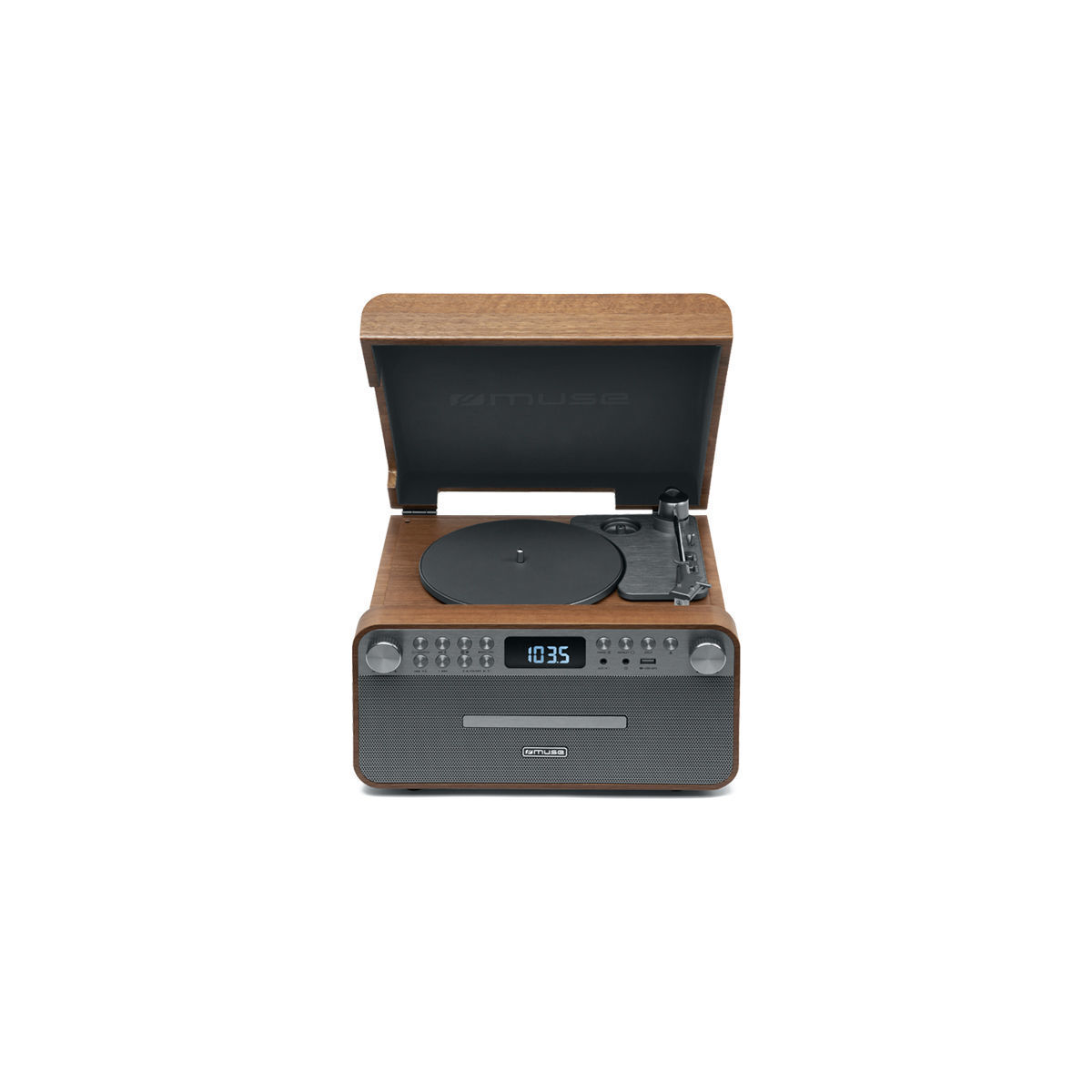 Πικάπ-Ραδιόφωνο MT-118AΤ MUSE με USB & Bluetooth Wooden - Image 2