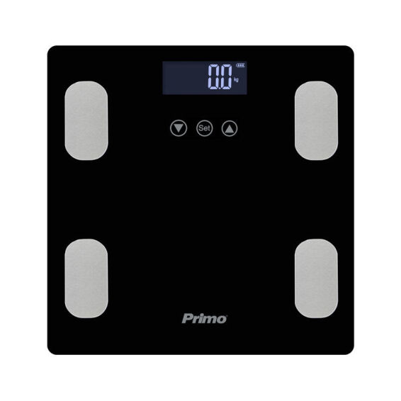 Zitaget Photo of Ζυγαριά Σώματος Λιπομετρητής PRBS-40465 Primo 180Kg Υάλινη Mαύρη/Inox