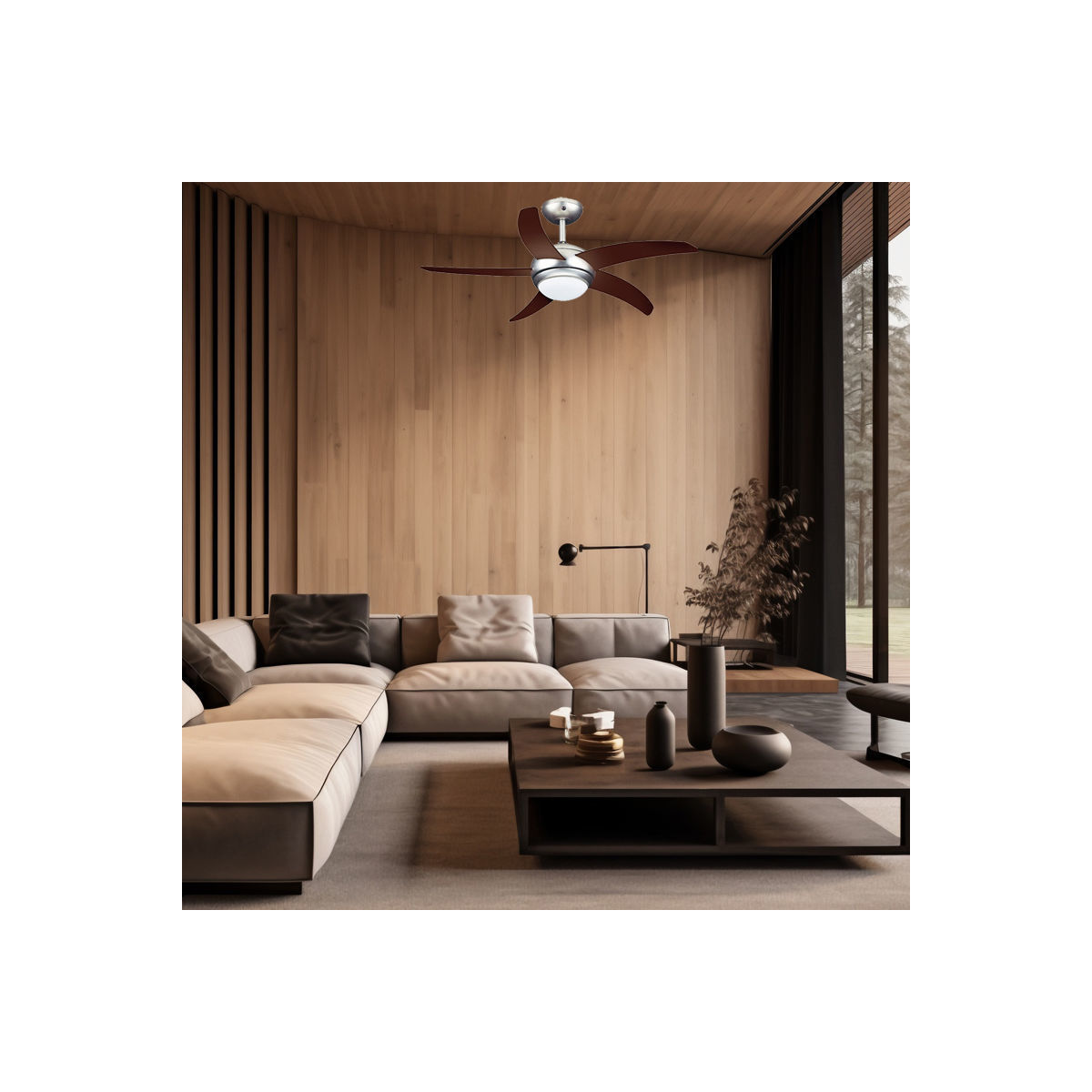 Ανεμιστήρας Οροφής PRCF-80424 Primo 44'' 110εκ. Με Τηλεχειριστήριο 1Φως 5Φτερά Wenge - Image 3