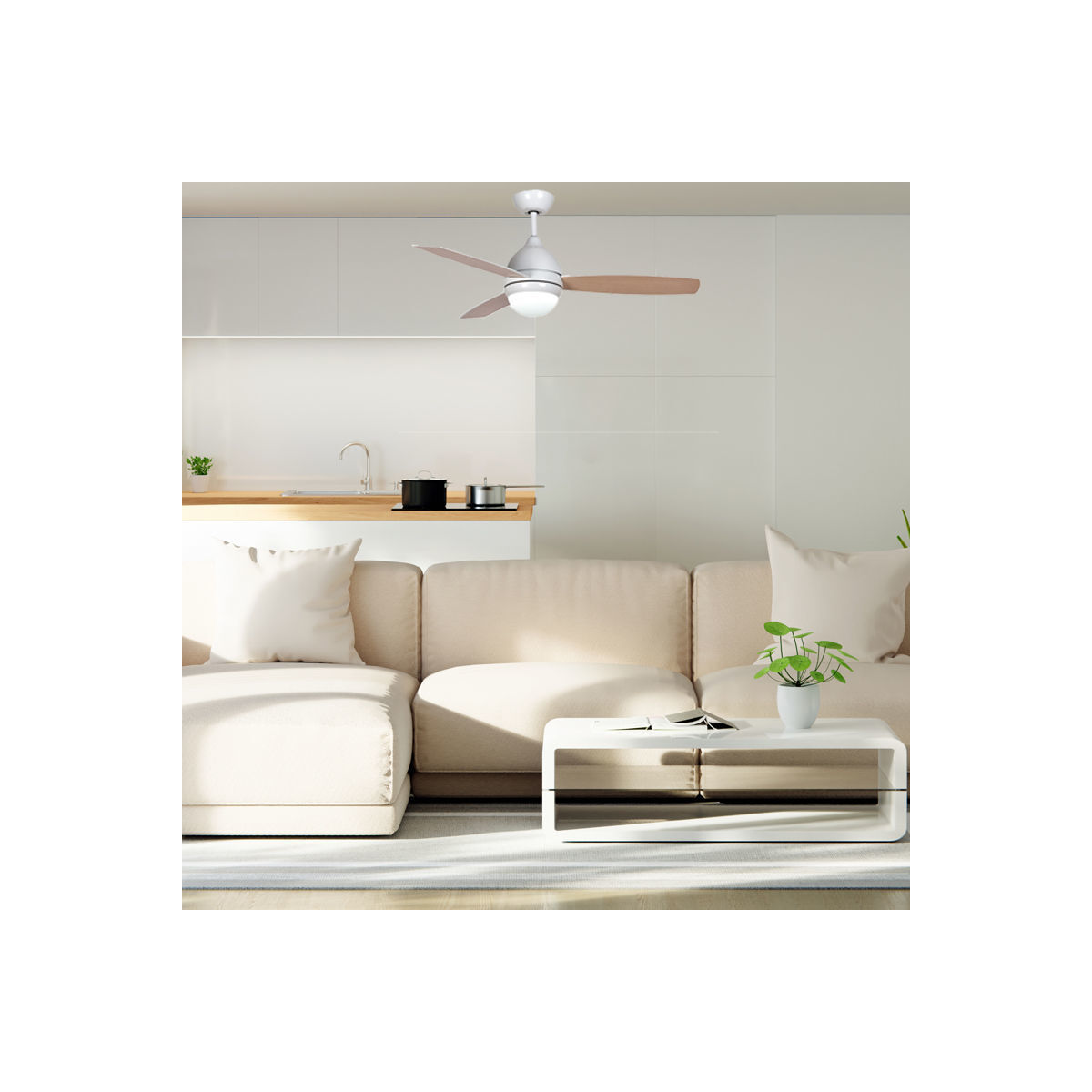 Ανεμιστήρας Οροφής PRCF-80520D Primo 48'' 120εκ. Με τηλεχειριστήριο 1 Φως LED 3Φτερά Λευκός - Image 3