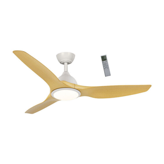 Zitaget Photo of Ανεμιστήρας Οροφής PRCF-80726 Primo 52'' 132εκ. Με Τηλεχειριστήριο 1Φως LED 3Φτερά Λευκός-Ξύλο