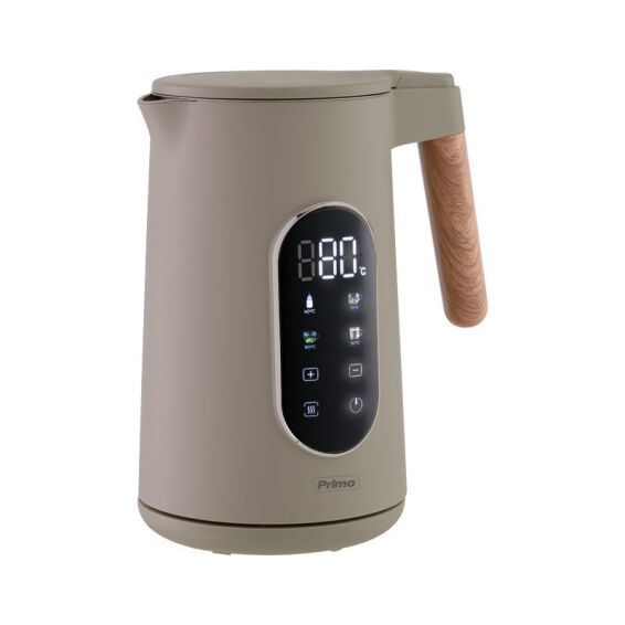 Zitaget Photo of Βραστήρας PRCK-40496 Primo 1.7L 2200W Digital Ανοξείδωτος Cool touch Wooden/Γκρι