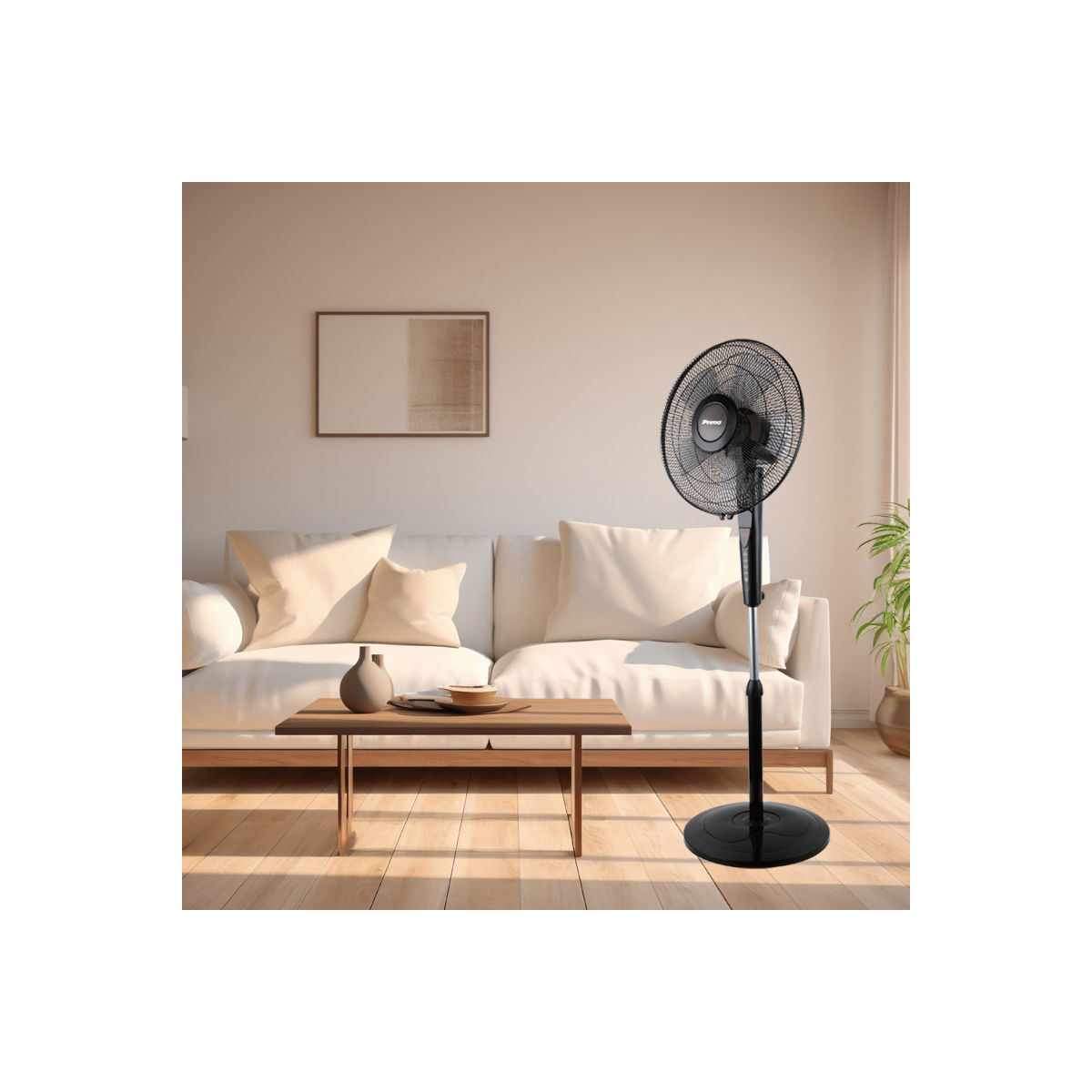 Ανεμιστήρας Ορθοστάτης PRSF-80505 Primo 16'' 40εκ. Με Τηλεχειριστήριο 5Φτερά Μαύρος - Image 2